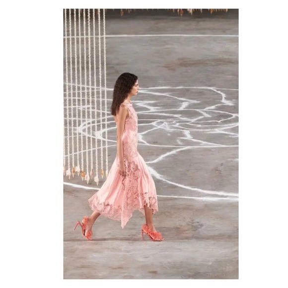 New! ULLA JOHNSON Doria Organza Flower Leather High Heels - Picture 5 of 12